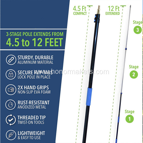 Hot sale Fruit Picker Extendable Long Handle Easy Assembled Apple Fruit Pole  Picker with Basket fruit picking tool